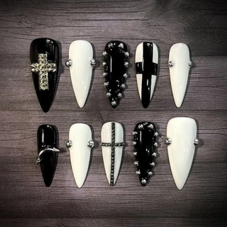 ★​ Grunge​ / #SWAG / alt press​ on​ nails​ ★ เล็บปลอมคนเท่ (แจ้งเปลี่ยนสี, ทรง, sizeในแชท)​