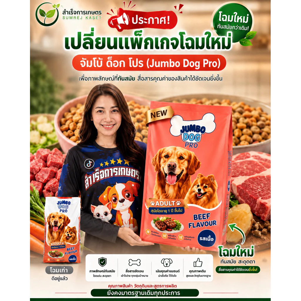 อาหารสุนัขจัมโบ้ด๊อกโปร รสเนื้อ 20กิโลกรัม