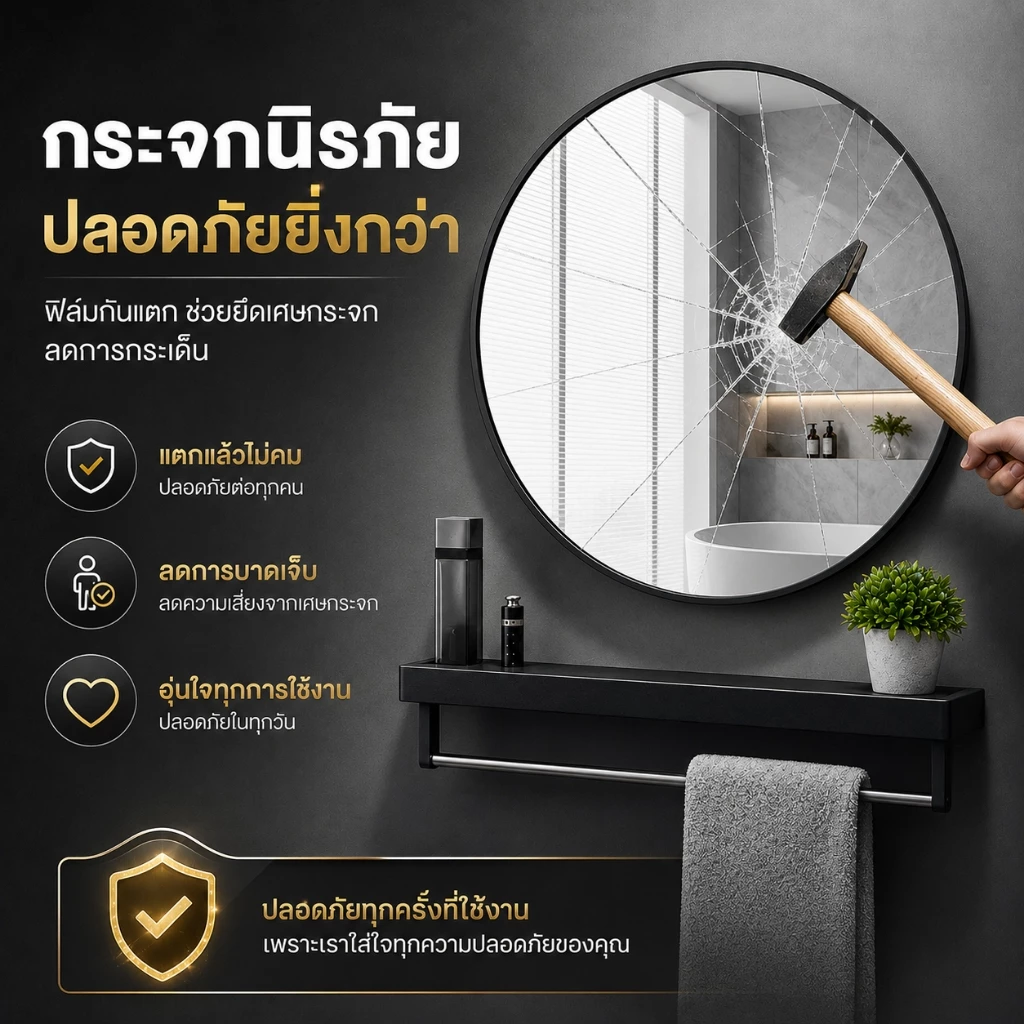 LP กระจกห้องน้ำติดผนัง 40/50/60cm พร้อมชั้นเก็บของ thumbnail 4