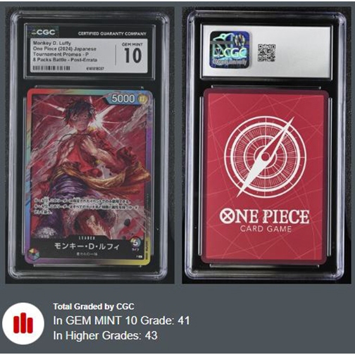 VER JP 2024 ONE PIECE JP MONKEY D. LUFFY PROMO POST-ERRATA CGC 10 GM