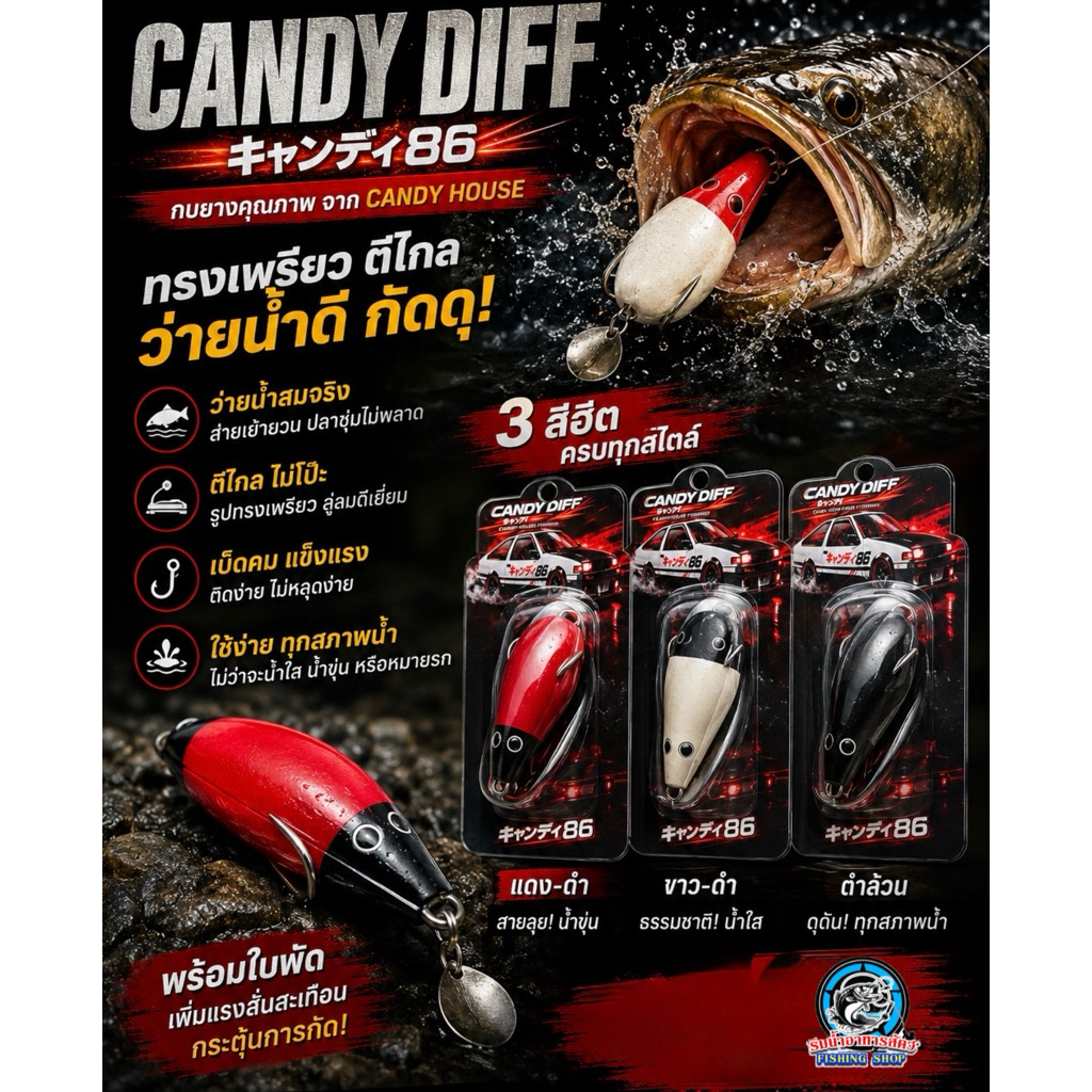 กบยาง CANDY DIFF (กบยางคุณภาพจาก CANDY HOUSE)