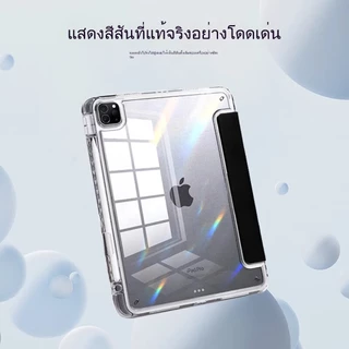 เคสไอแพด gen10 gen11 case ipad Pro11 gen7/8/9 10.2'' ฝาหลังโปร่งใสทั้งตัว รองรับการพับหลายแบบ