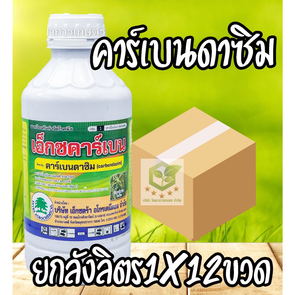 คาร์เบนดาซิม 1 ลิตร ยกลัง 12 ขวด คอนเฟิร์ม ตราหวีทอง โรคกาบใบแห้ง โรคใบจุดสีน้ำตาล โรคราแป้ง คาร์เบนดาซิม50%