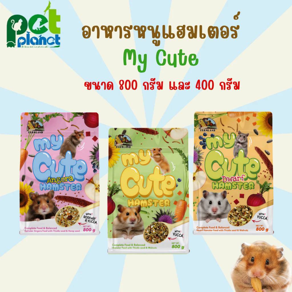 [800g.][400g.] อาหารหนูแฮมเตอร์ My Cute Hanster อาหารสำหรับ หนู หนูแฮมเตอร์ ดอร์เมาส์ ชินชิล่า สัตว์ฟันแทะ ขนาดเล็ก