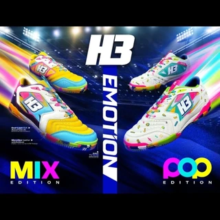 (H3ลิขสิทธิ์💯)ไซส์ 35-45 รองเท้าฟุตซอล H3 EMOTION ***หนังไมโครไฟเบอร์*** พื้นไฟล่อนเบา ไซส์เด็ก-ผู้ใหญ่