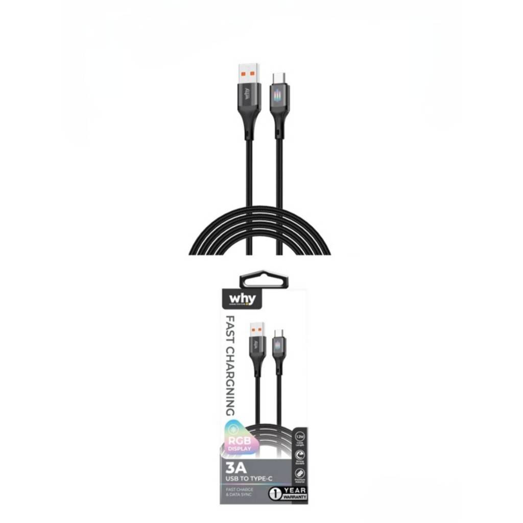 Why UC-4281C Aurora USB To Typc-C Cable 3A (RGB Display) # รับประกันสินค้า 1 ปี