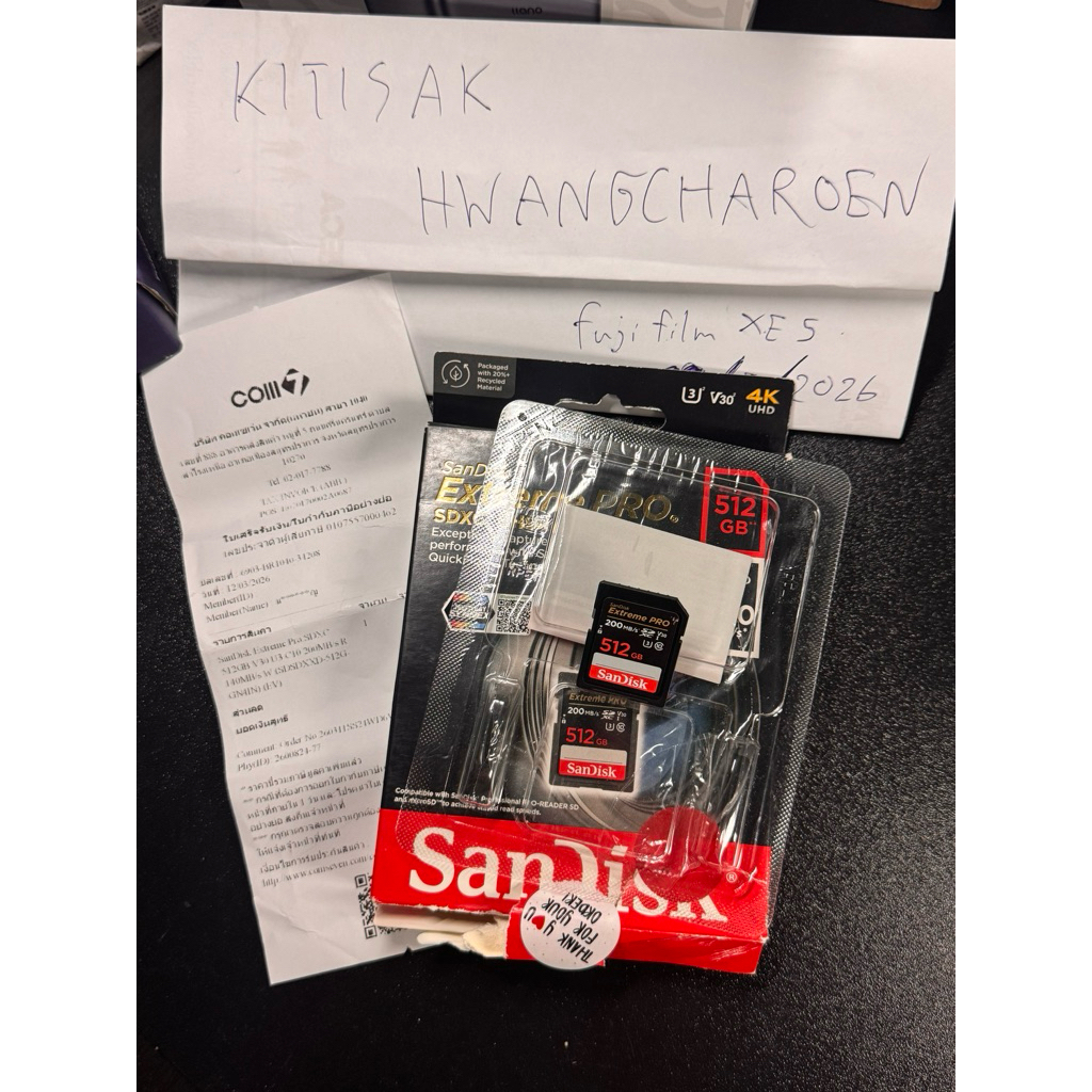 การ์ด SanDisk Extreme Pro SDXC V30 U3 (200MB/s R 140MB/s W) ขนาด 512GB ของแท้ มือสอง ซื้อจาก Shop Co