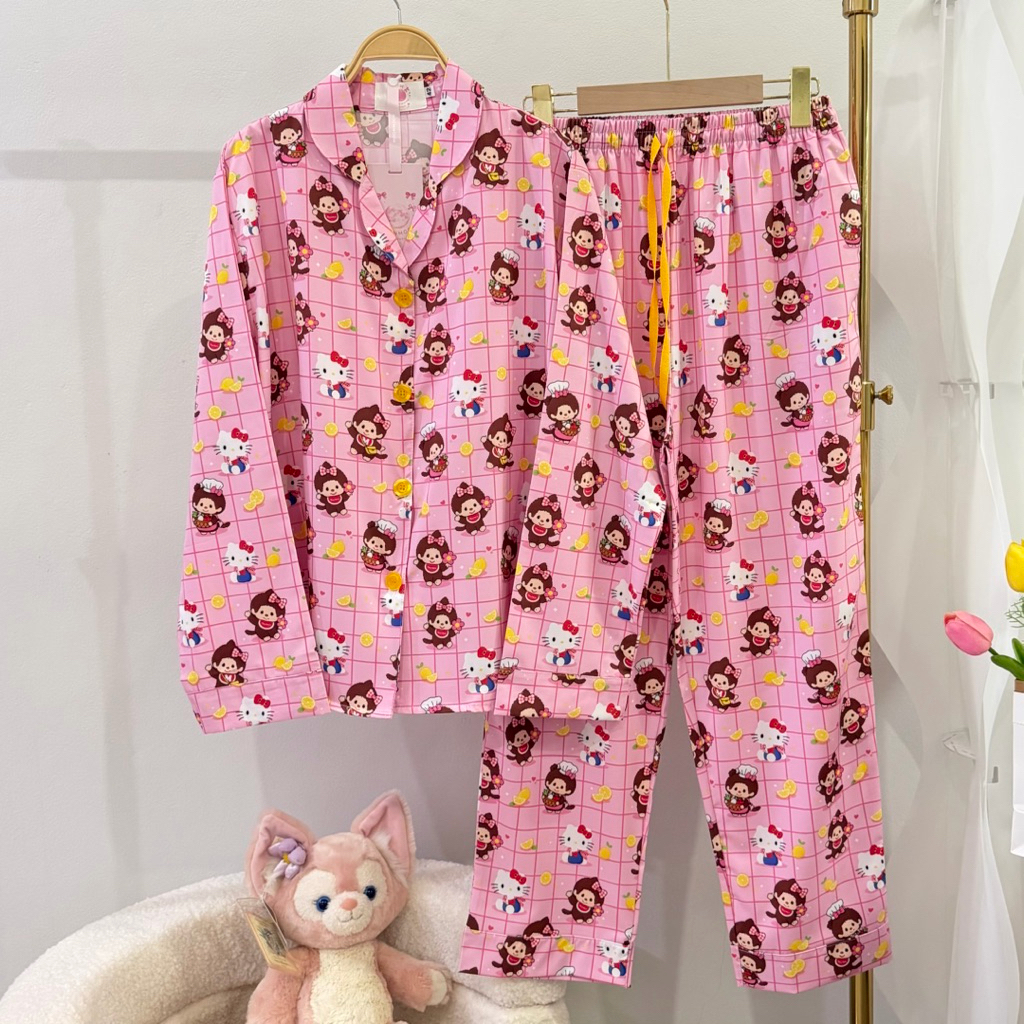 อก42“ MOONMOON  Pajamas เนียนเย็นลื่น - Premium Italian Silk Fabric ชุดนอนน่ารัก