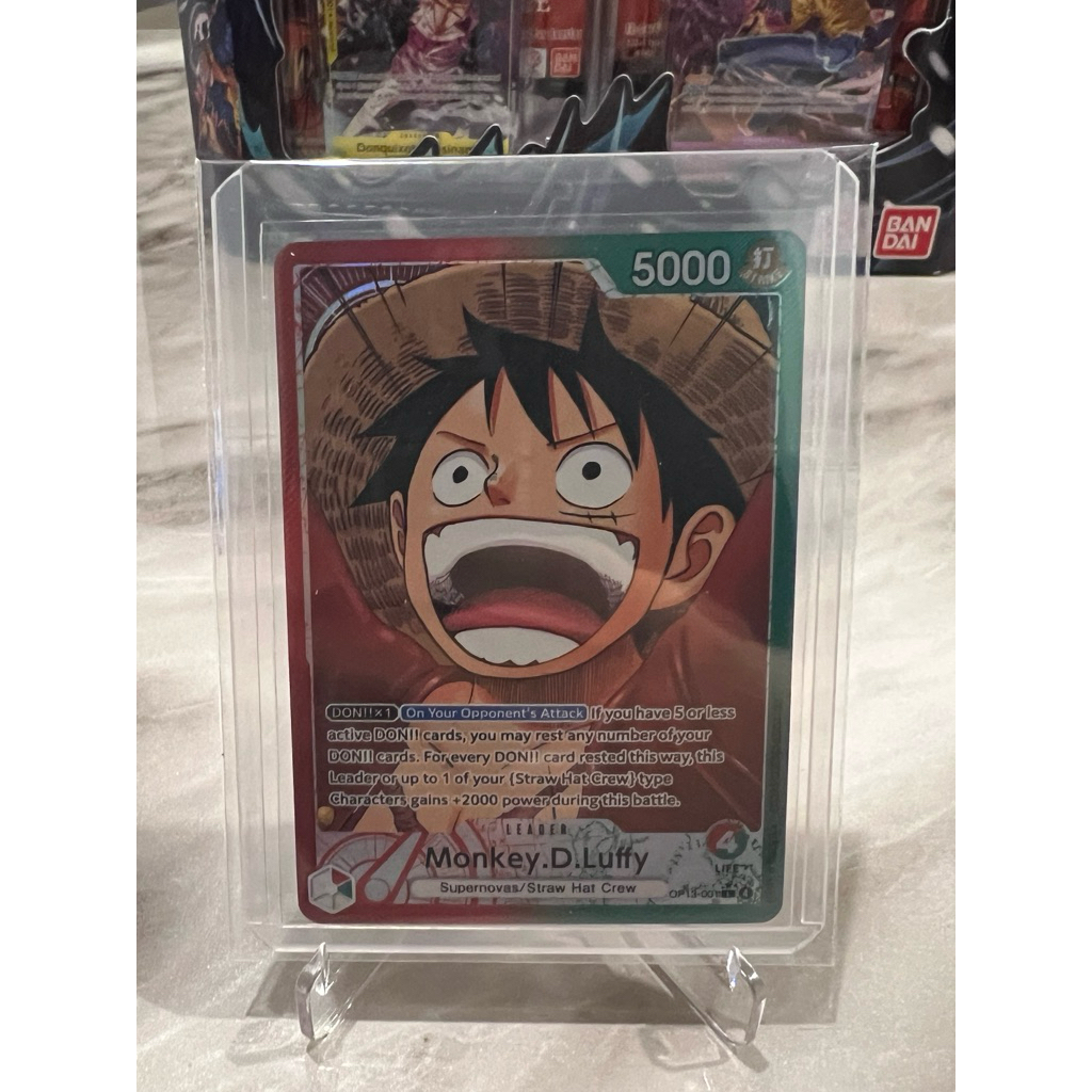 สภาพดี เก็บไว้อย่างดี Monkey.D.Luffy (001) (Alternate Art) OP13-001 Carrying On His Will Foil