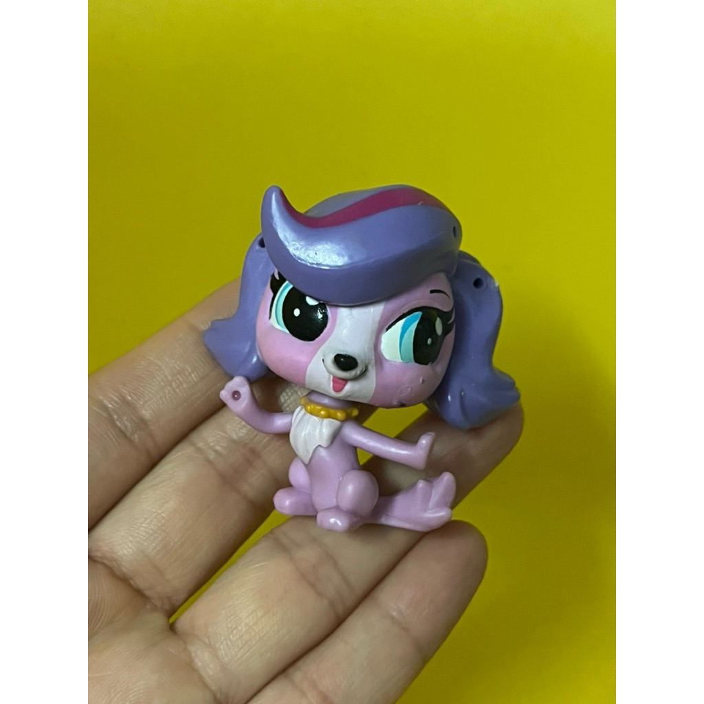 LPS ตุ๊กตา LITTLEST PET SHOP มือสอง  #3670 PET PAWSABILITIES ZOE TRENT PURPLE DOG FIGURE