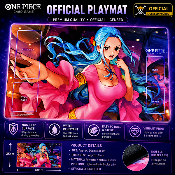 ONE PIECE Card Game Official Playmat Nefertari Vivi Heroines Cup Edition | No Card Included | TCG Playmat | Made in Japan & Malaysia