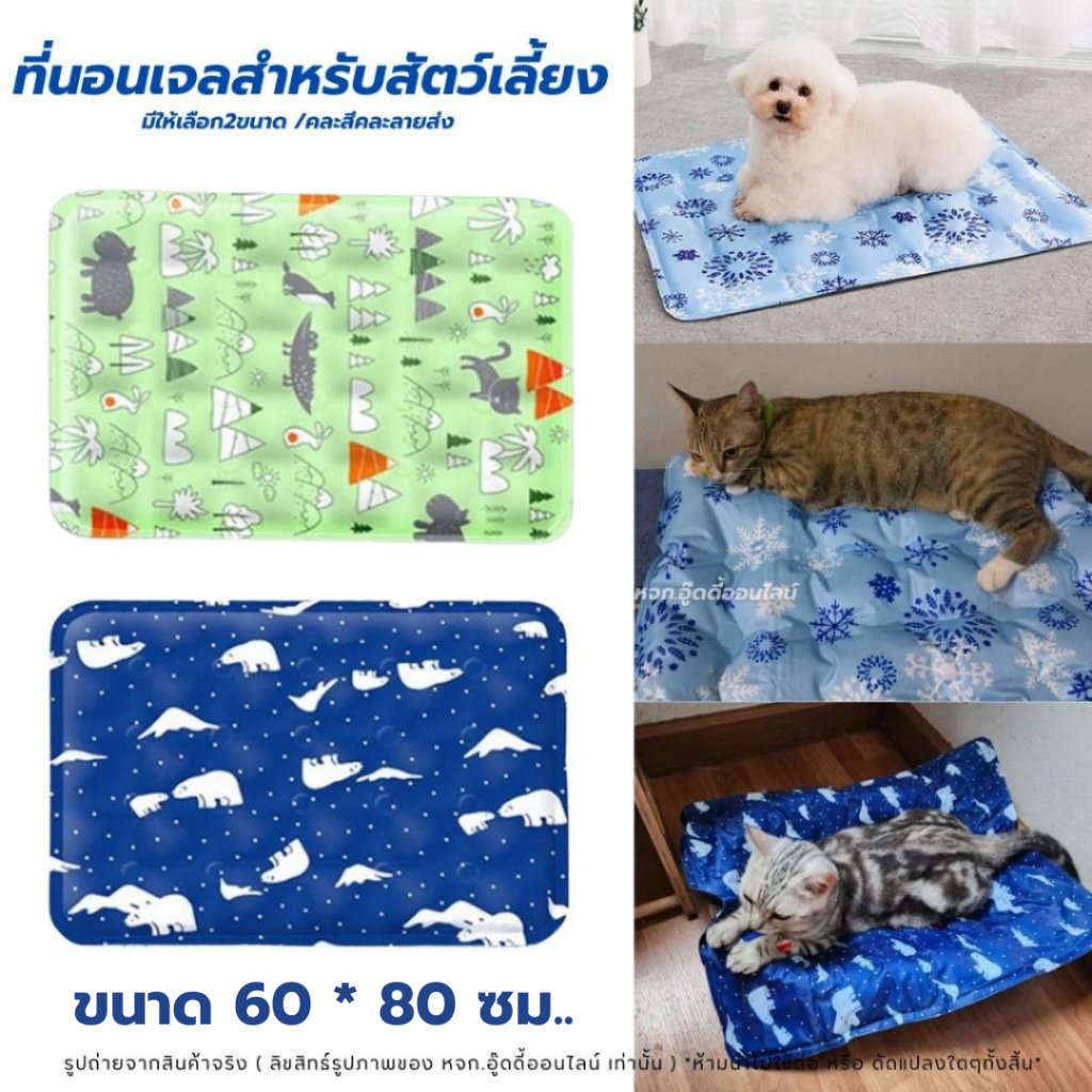 ที่นอนสัตว์เลี้ยง 30x40,40x50ซม. แผ่นเจลเย็นแมวสุนัข ที่นอนเจลเย็น แผ่นรองเย็น ระบายความร้อน คละลาย