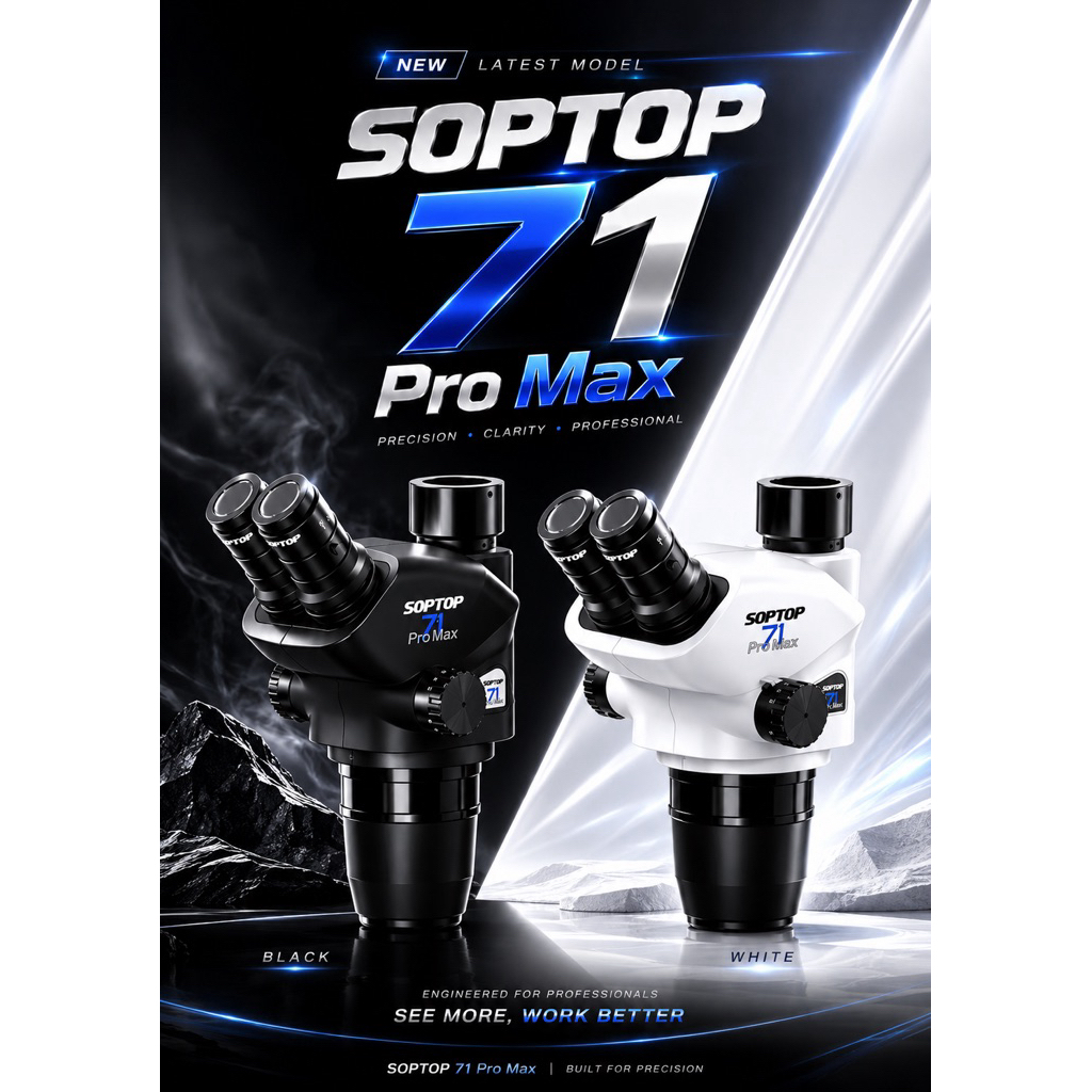 SOPTOP 71 Pro Max – กล้องไมโครสโคป ซ่อมแม่นทุกวงจร ภาพชัดทุกจุด — คู่ใจช่างซ่อมมือโปรยุคใหม่