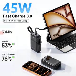 พาวเวอร์แบงค์ 20000mAh 45W Super Fast Charge powerbank มี ccc ชาร์จเร็ว ของแท้ รับประกัน 1 ปี รองรับ iPhoe Samsung Vivo