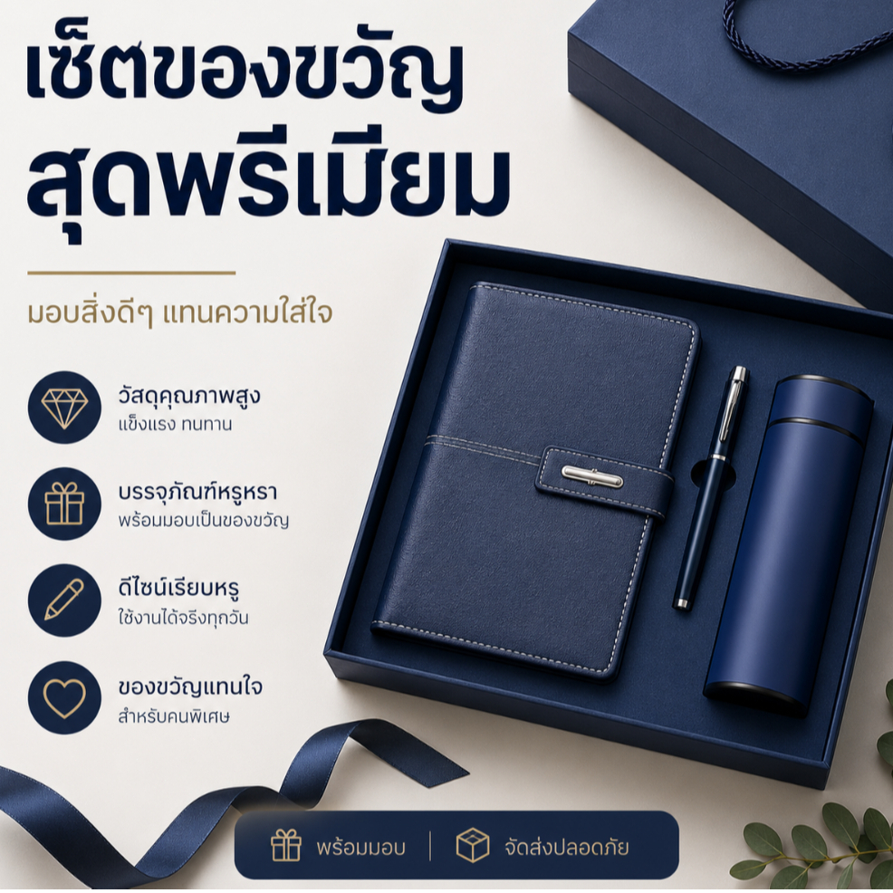 (ขายดี ที่สุด) ชุดของขวัญทางธุรกิจไดอารี่ + ปากกา (เฉพาะรุ่น I เท่านั้น ) บรรจุกล่อง และกระเป๋าหิ้วผู้บริหารผู้ใหญ่นักธุ