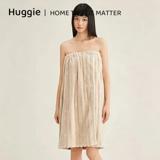 Huggie ชุดคลุมอาบน้ํา ชุดอาบน้ำ ชุดอาบน้ำแบบพันรอบอก ผ้าขนหนูโรงแรม ซับน้ำได้ดีแห้งเร็ว สามารถห่อตัวได้ทั้งหมด