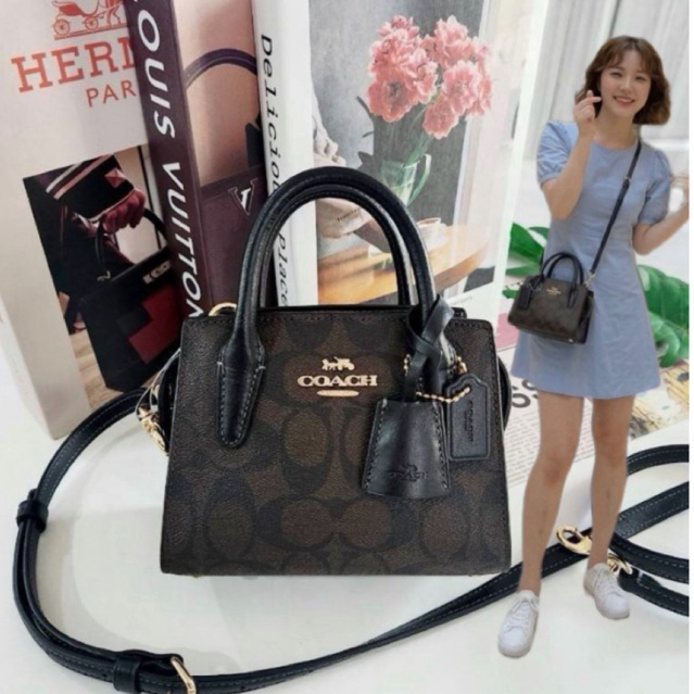✅🎀(สด-ผ่อน) CO975 Andrea Mini Carryall In Signature Canvas