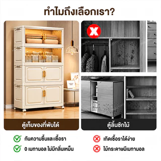 MULI ตู้เก็บของ80cm เก็บจานชาม มีฝาปิดกันฝุ่นกันหนู ตู้เก็บของในครัว วางเตาอบและไมโครเวฟได้ ไม่เป็นสนิม สามารถพับเก็บได้