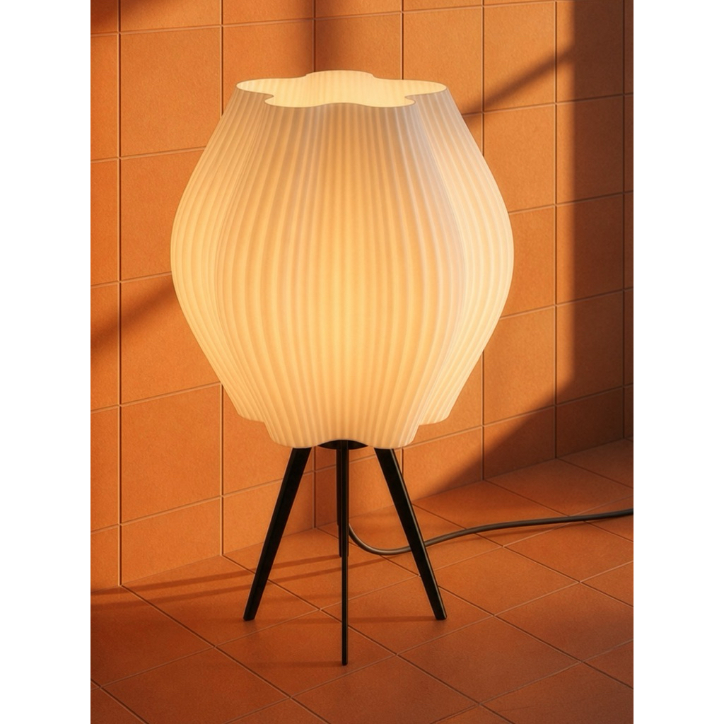 [พร้อมส่ง] โคมไฟตั้งโต๊ะ Star Lamp ทรงมะเฟืองสไตล์ Mid Century Modern 3Dprint จากวัสดุธรรมชาติ