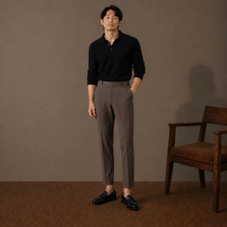 MADWORLD STUDIO / GENTLE TROUSERS กางเกงแสล๊คทรงกระบอกเล็กเอวกลางทรงพอดีตัว