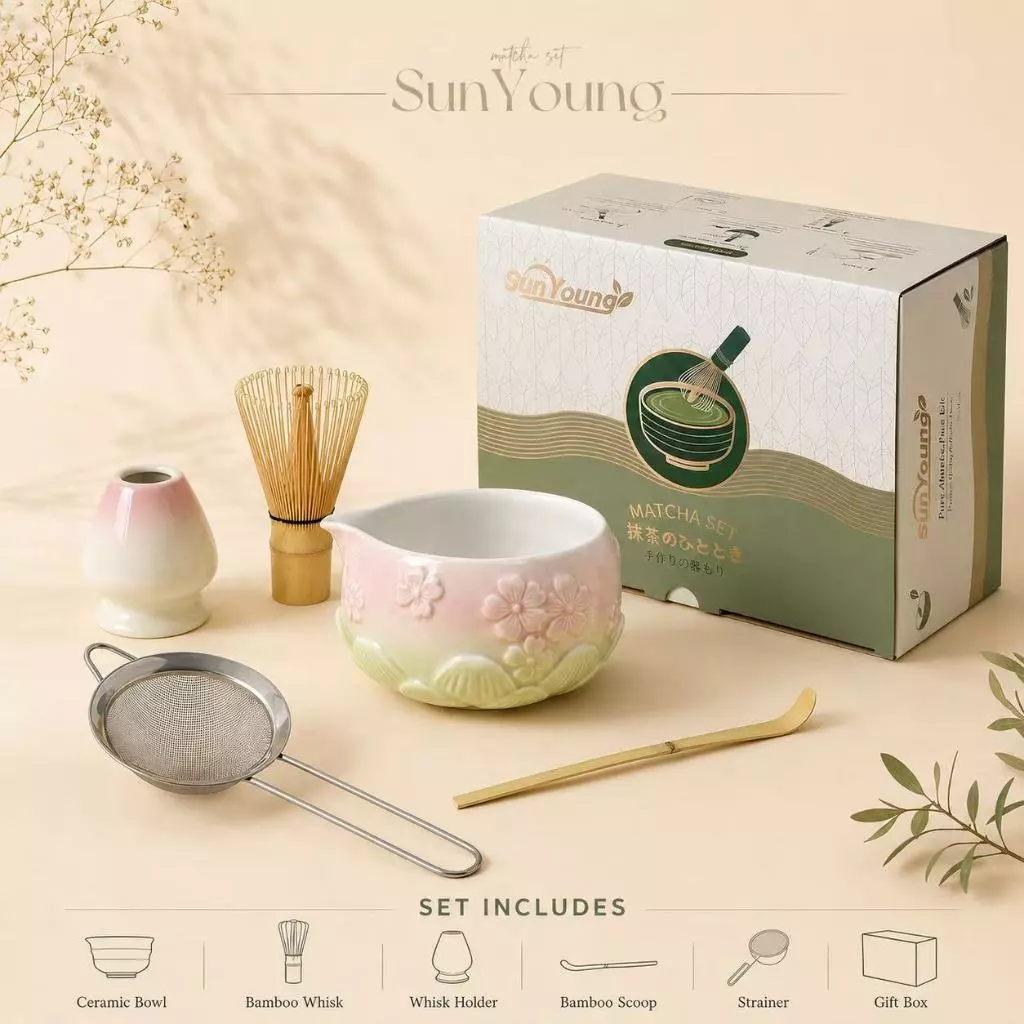 🍵ชุดชงมัทฉะ 5 ชิ้น กล่องหรู chawan matcha set bowl งานคราฟต์ระดับมาสเตอร์ จากญ✨ ถ้วยชงมัทฉะ ถ้วยชงชาเขียว แปรงชงชา thumbnail 8