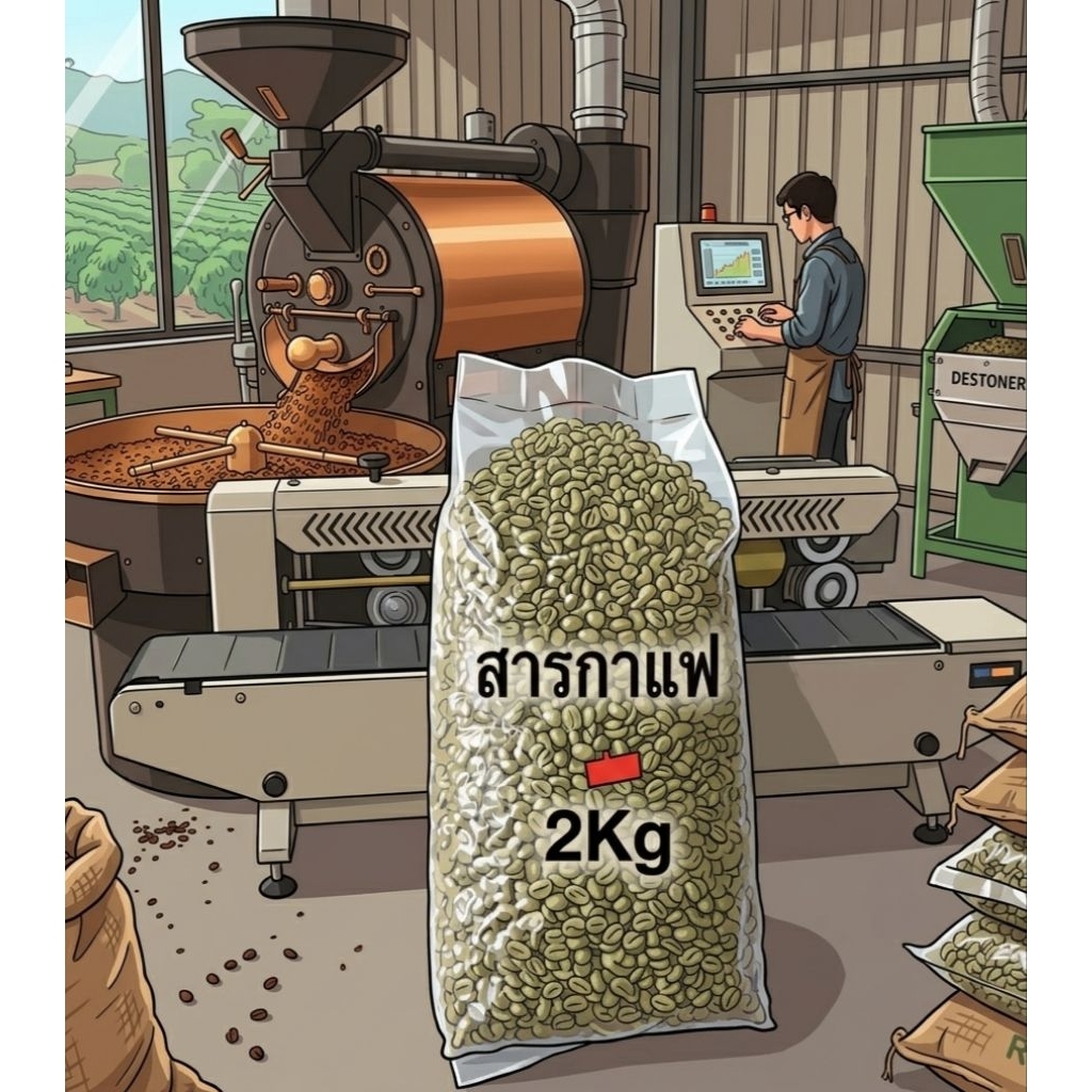 2kg. สารกาแฟ ปางขอน เกรดA คัดแล้ว ถุงละ 2 กก. ส่งจากเชียงราย