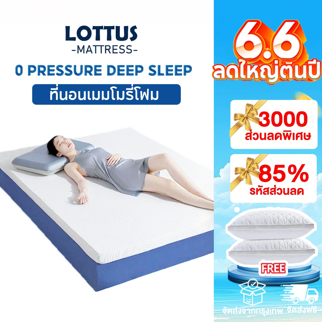 LOTTUS ที่นอนเมมโมรี่โฟม ท็อปเปอร์ผสมคูลเจล 3/3.5/5/6ฟุต ที่นอนหนาพิเศษ ตียง topper หนา4นิ้ว รองรับสรีรดีลดอาการปวดหลัง