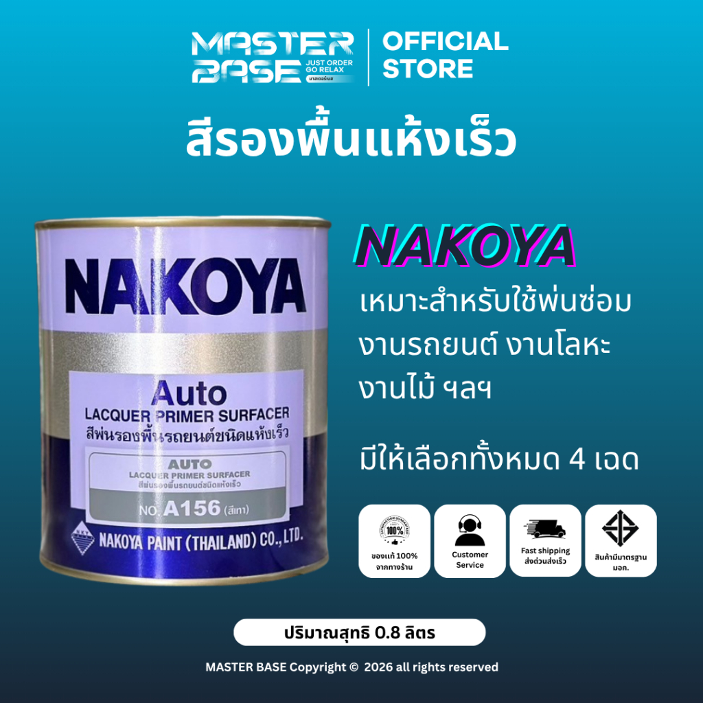 ์NAKOYA นาโกย่า (0.8L) สีรองพื้นนาโกย่า สีพ่นรถยนต์นาโกย่า สีพ่นอุตสาหกรรม  พื้นเทา พื้นขาว พื้นดำ NKY ชนิดแห้งเร็ว