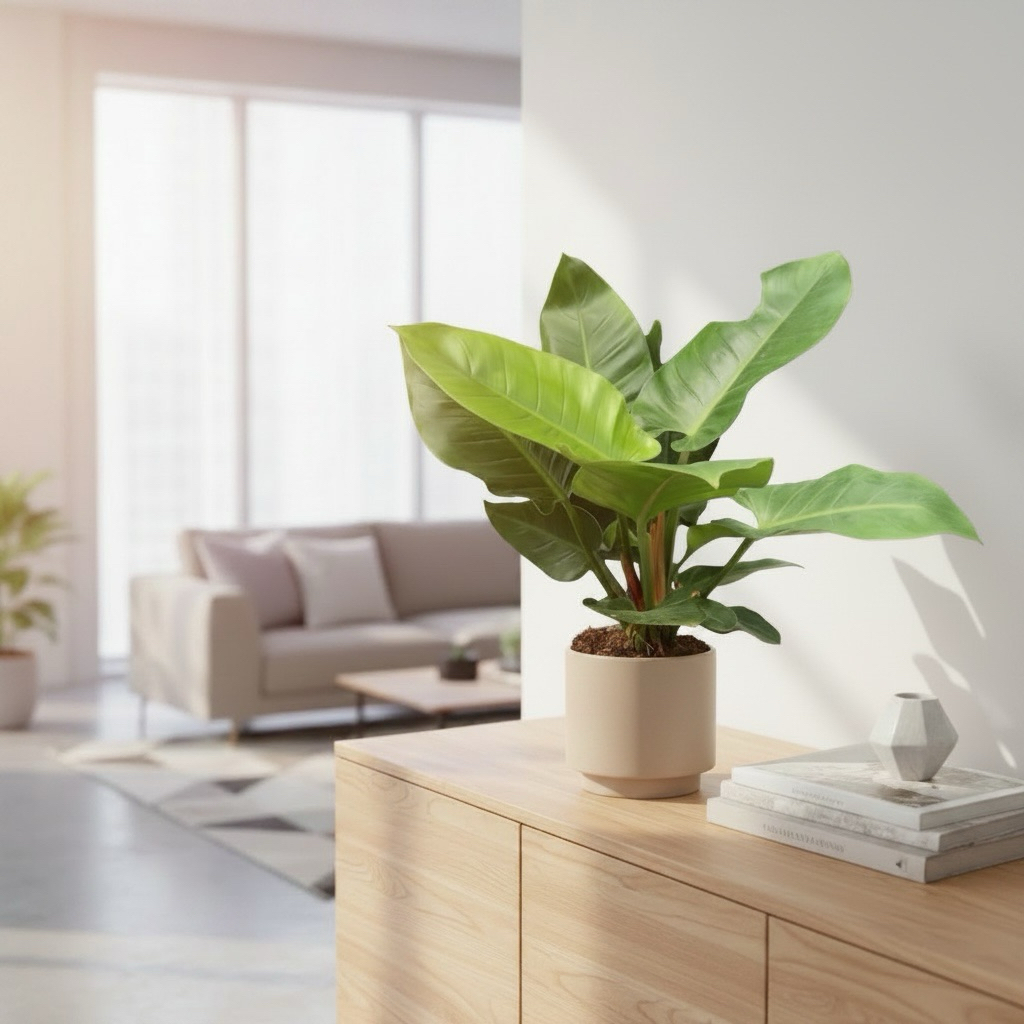 เศรษฐีรวยทรัพย์ กระถาง 11 นิ้ว สูง 70-80 ซม./ Philodendron sp. imperial green