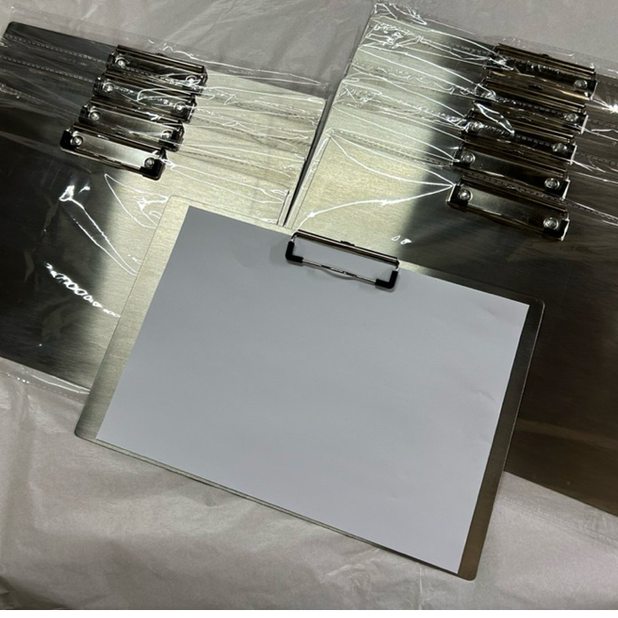 [แนวนอนA4] Clipboard stainless​A4 สเตนเลส คลิปบอร์ดโลหะ ที่หนีบกระดาษ สแตนเลสแท้ หนา0.8มิล