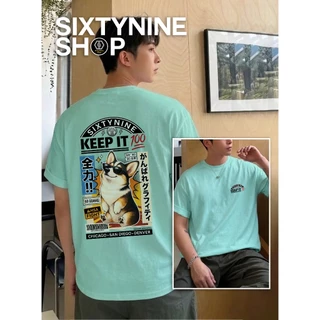 เสื้อยืดผ้าคอตตอน M-4XL พิมพ์ลาย " Corgi " พร้อมส่ง