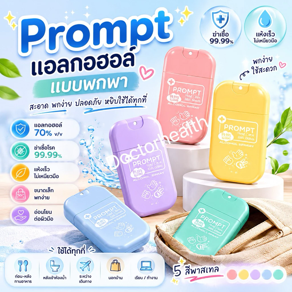 แอลกอฮอล์ PASTEL Collection Prompt Alcohol Hand Spray 30ml