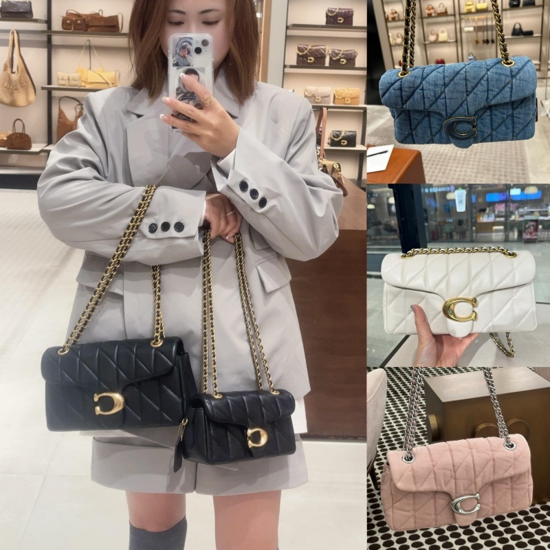 แท้ 💯%  COACH Tabby 20/26 shoulder bag กระเป๋าสะพายไหล่หนังควิลท์ลายเพชร แฟชั่นเทรนด์