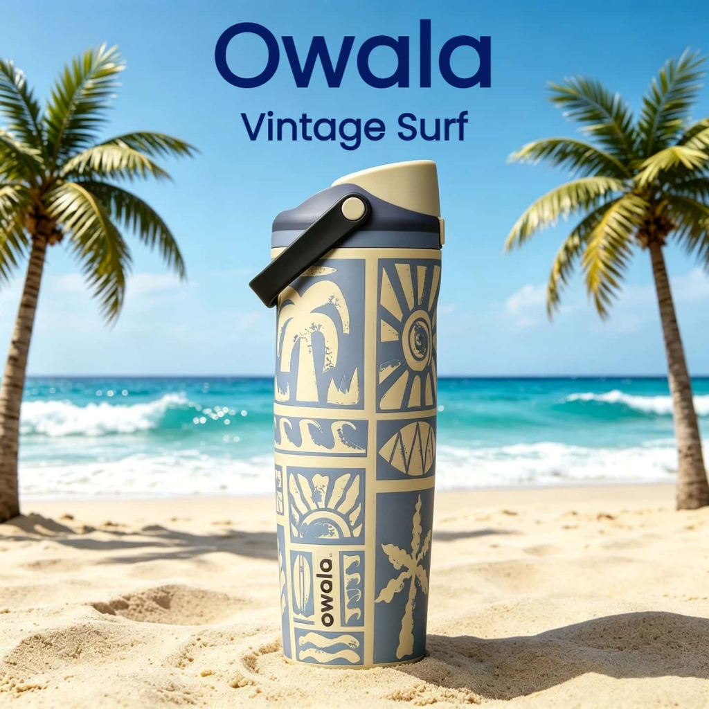 Owala FreeSip Sway Birthday Bash - Vintage Surf 30oz(887ml) แก้วสแตนเลสเก็บร้อนเย็น ขวัญวันเกิดเธอ พร้อมส่ง