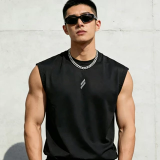 เสื้อกล้ามผู้ชาย ไร้แขน ผ้าตาข่ายแห้งเร็ว ระบายอากาศดี แบบหลวม ไม่ร้อน เหมาะออกกำลังกายประจำวัน หลายสี
