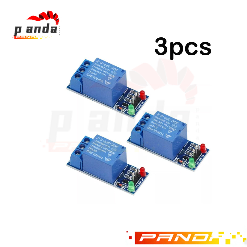 3pcs DC 5V 2mA 1 ช่องรีเลย์โมดูลบอร์ดป้องกันบอร์ดขยายบอร์ดรีเลย์ระดับต่ำทริกเกอร์ AC 250V / 10A, DC 30V / 10A
