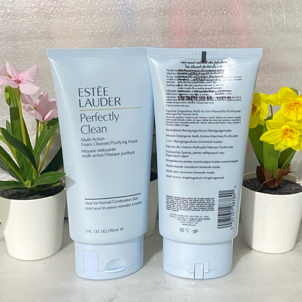 ราคาต่อชิ้น ป้ายไทยผลิต2025 ESTEE LAUDER Perfectly Clean Multi-Action Foam Cleanser/Purifying Mask 150 มิล