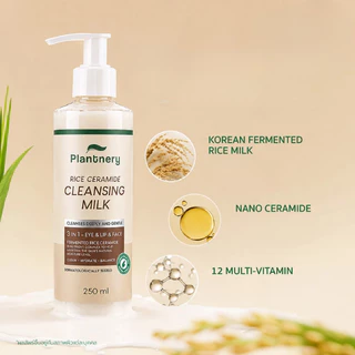 Plantnery Rice Ceramide First Cleansing Milk แพลนท์เนอรี่ ไรซ์ เซราไมด์ เฟิร์ส คลีนซิ่ง มิลค์ 250 มล.