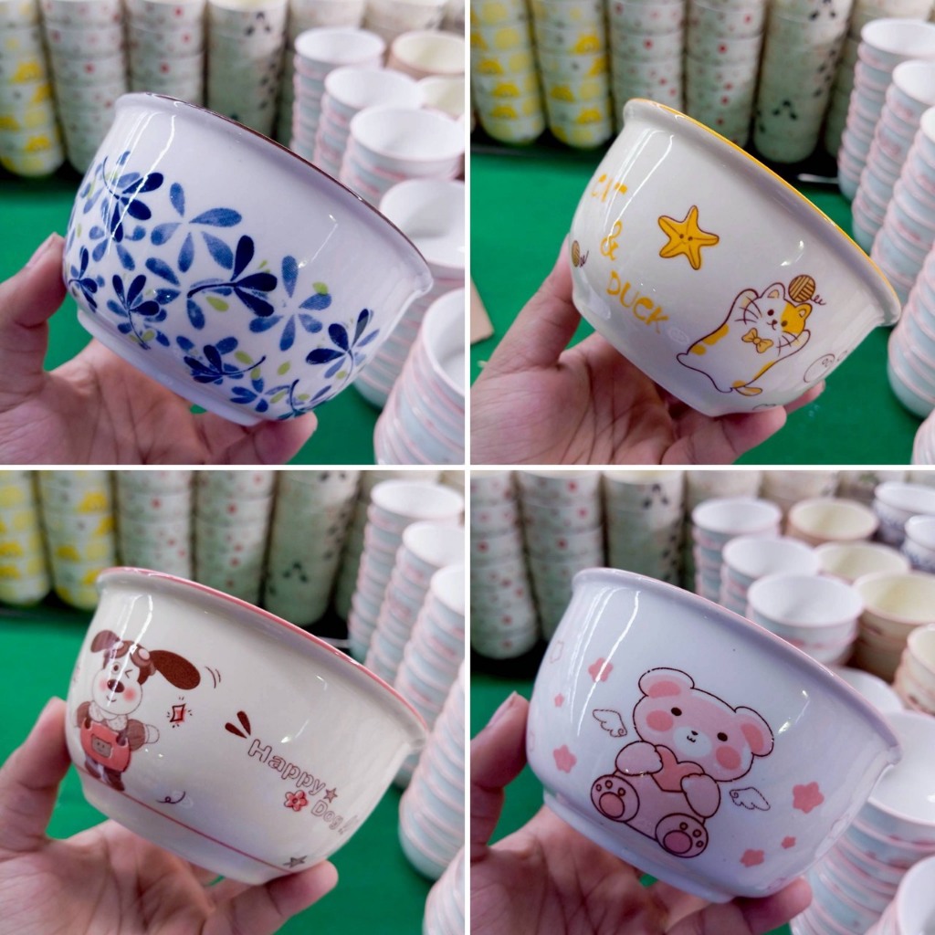 ถ้วยน้ำจิ้ม ลายดอกไม้ ลายก้นหอย มีหลายแบบ ถ้วยราคาถูก เซรามิคเนื้อหนา เข้าไมโครเวฟได้