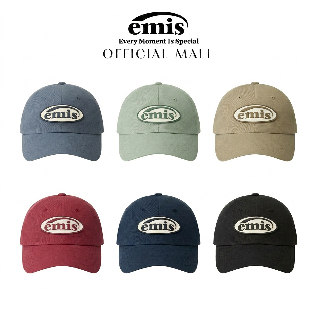 EMIS RUBBER PATCH BALL CAP 6 สี (ใหม่)หมวกเบสบอลสไตล์เกาหลี หมวกเบสบอลอเนกประสงค์และทันสมัย