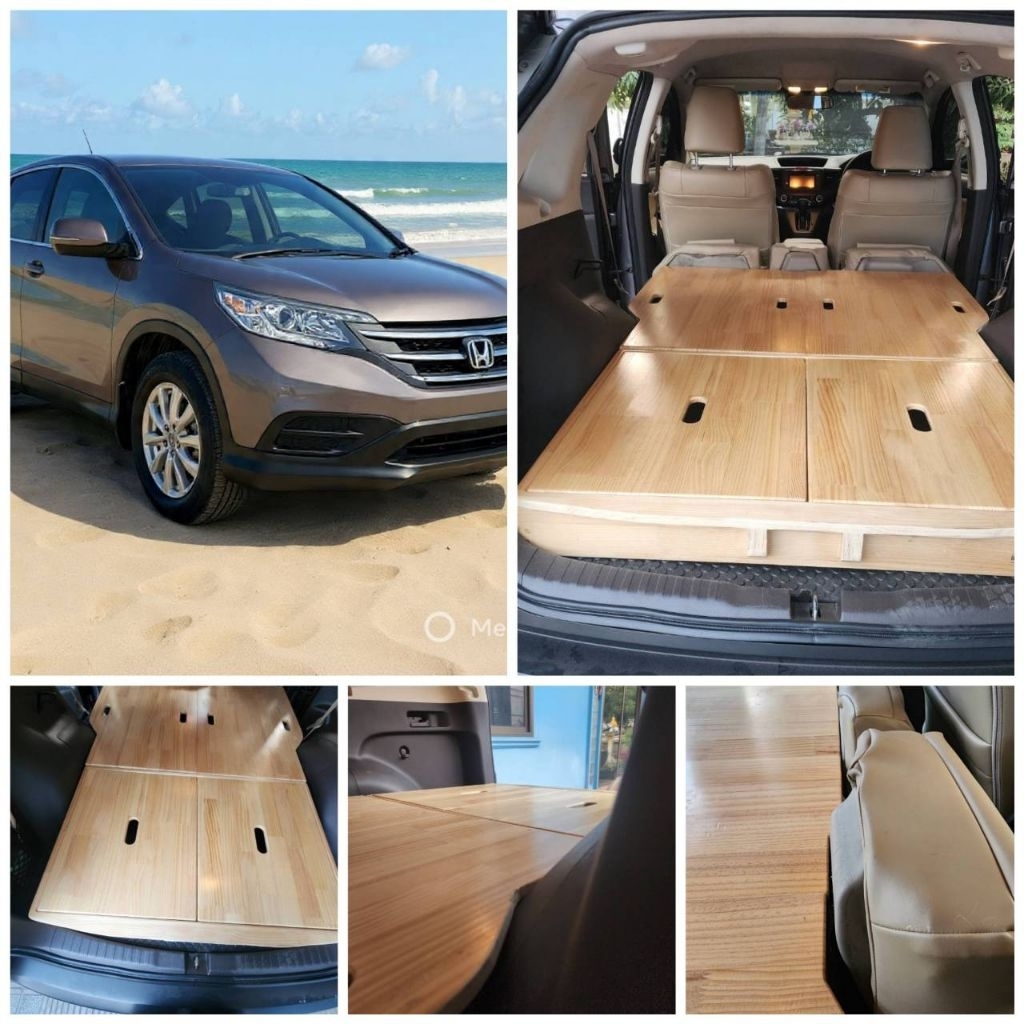 แผ่นไม้ปูนอนในรถยนต์(HONDA CRV GEN4 ) รถบ้านDiy ที่นอนในรถยนต์ ติดตั้งง่ายไม่ต้องถอดเบาะออก รถแค้มป์