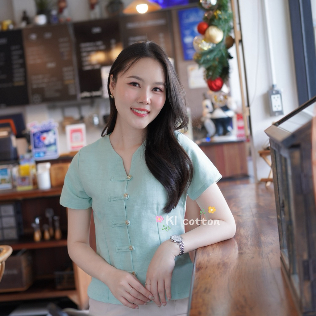 KL COTTON | เสื้อผ้าฝ้ายรุ่นหอมนวล คอกลมกระดุมกุหลาบ