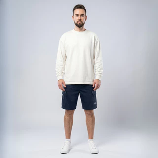 DAVIE JONES [BE FEARLESS] กางเกงคาร์โก้ขาสั้นผู้ชาย Slim Fit Cargo Shorts สีกรม ดำ SH0019