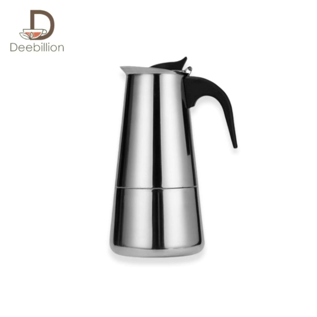 กาต้มกาแฟ หม้อต้มกาแฟสด หม้อต้มกาแฟสแตนเลส Moka pot ใช้งานง่าย สามารถทำกาแฟทานได้ด้วยตัวเองที่บ้าน Deebillion