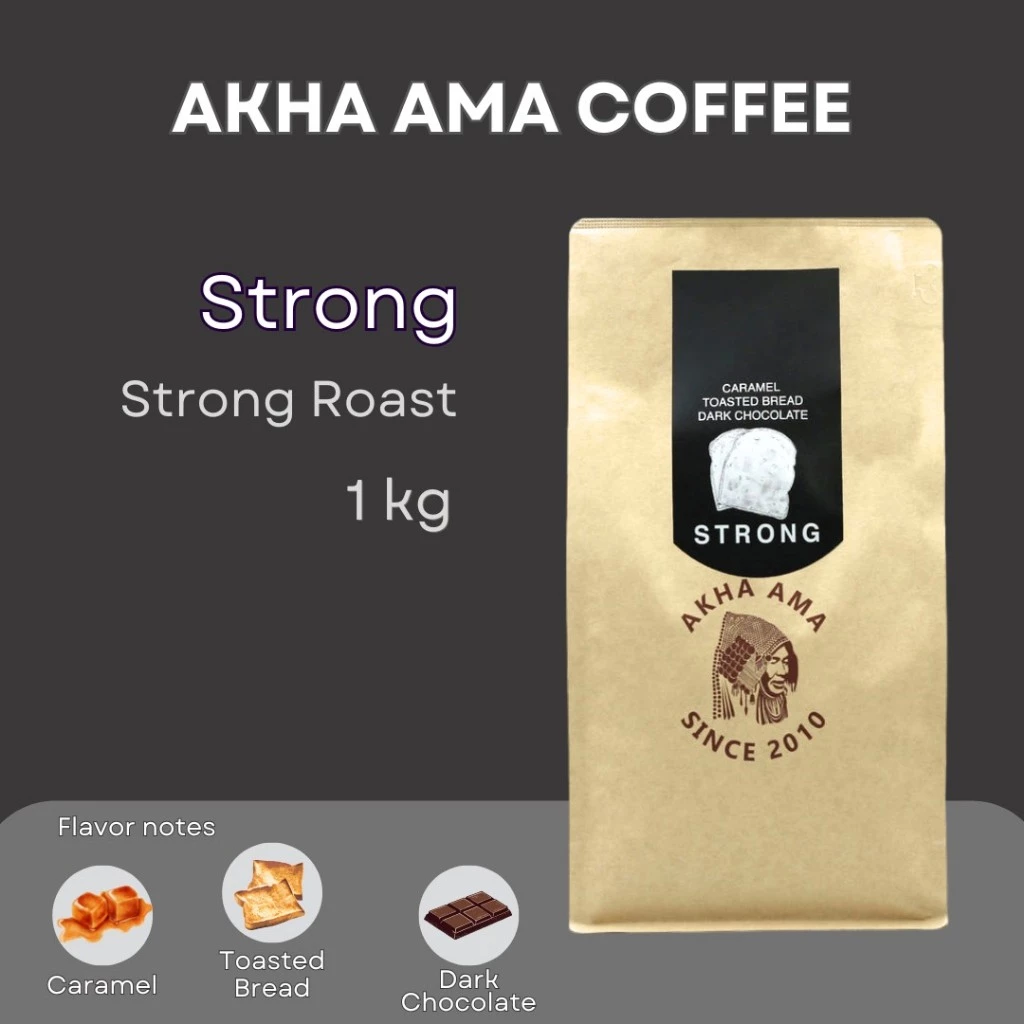AKHA AMA COFFEE กาแฟ อาข่า อ่ามา : STRONG เมล็ดกาแฟคั่ว อาข่า อาม่า (คั่วเข้ม 1 kg)