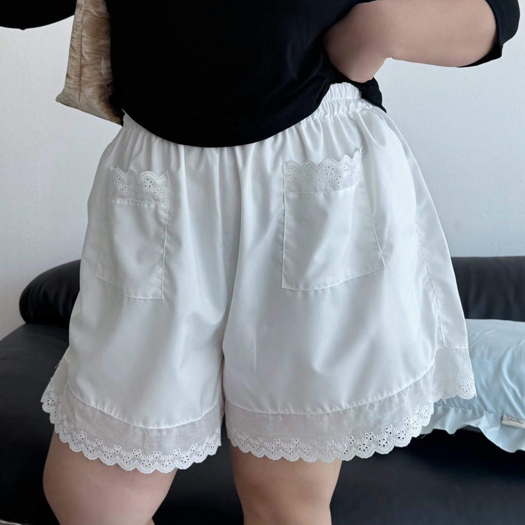 Pillow Short Pants กางเกงขอบลูกไม้ขาสั้น wendystore19