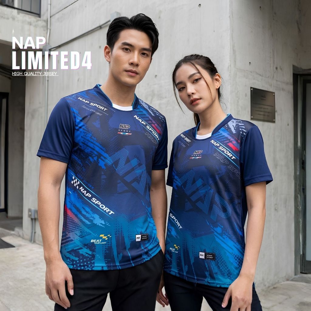 NAP Limited4  NAPSPORT เสื้อกีฬาแขนสั้น ผ้าไมโคร รุ่นลิมิเต็ด4 พิมพ์ลายสวยงาม สีสดใสสุดๆ ไซส์ S-2XL made in Thailand