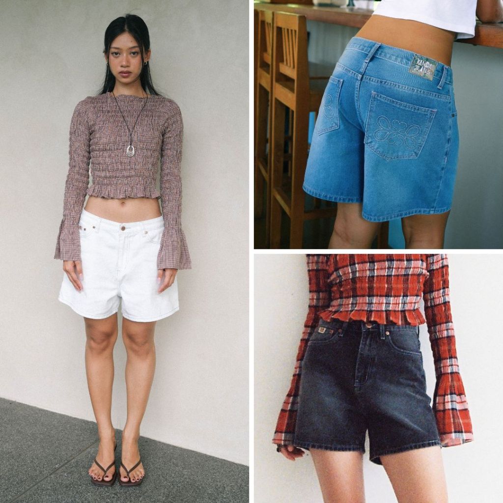 KANDA JEANS : Sena Shorts กางเกงยีนส์ขาสั้น ตัดเย็บด้ายสีพาสเทล
