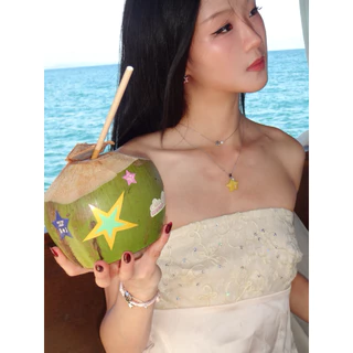 nice try studio - Star Girls Mini Gems Necklace สร้อยคอรูปดาว ไม่ลอก ไม่ดำ
