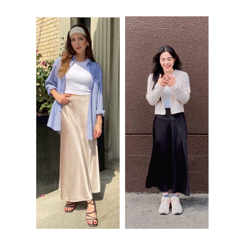 U..NIQLO Satin skirt กระโปรงผ้าซาติน เอวสูง เอวยืด งานแท้
